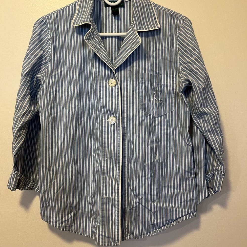 Blue Striped Button-Up Shirt